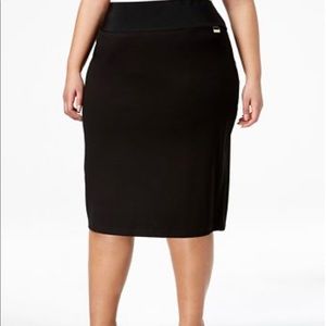 HOST PICK Calvin Klein Wide-Waistband Pencil Skirt